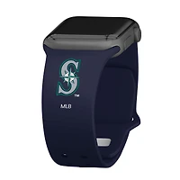 Navy Seattle Mariners Logo Silicone Apple Watch Band