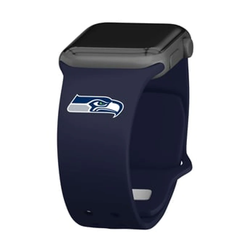 Navy Seattle Seahawks Logo Silicone Apple Watch Band