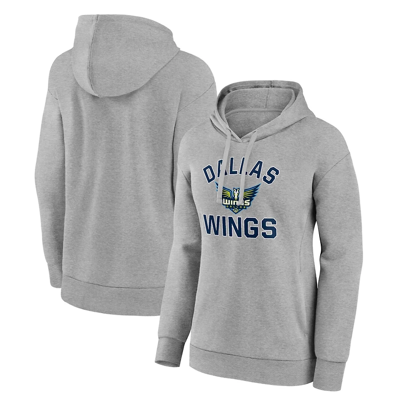 Women's Gray Dallas Wings Overtime Pullover Hoodie