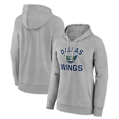 Women's Gray Dallas Wings Overtime Pullover Hoodie