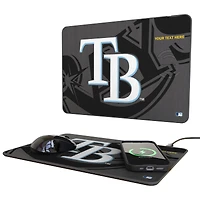Keyscaper Tampa Bay Rays Personalized 15W Fast Wireless Charger and Mouse Pad