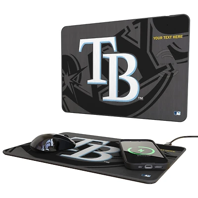 Keyscaper Tampa Bay Rays Personalized 15W Fast Wireless Charger and Mouse Pad