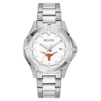 Men's Bulova Silver Texas Longhorns Stainless Steel Classic Sport Watch