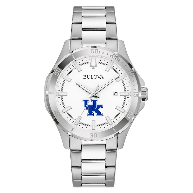 Men's Bulova Silver Kentucky Wildcats Stainless Steel Classic Sport Watch