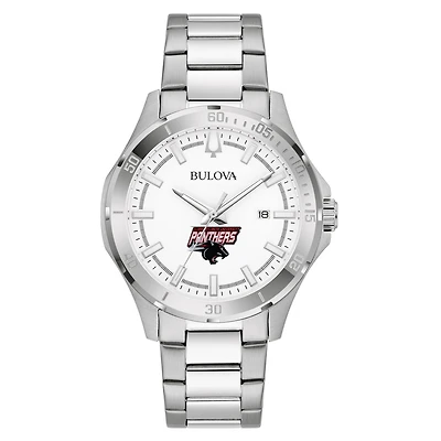 Men's Bulova Silver Clark Atlanta University Panthers Stainless Steel Classic Sport Watch
