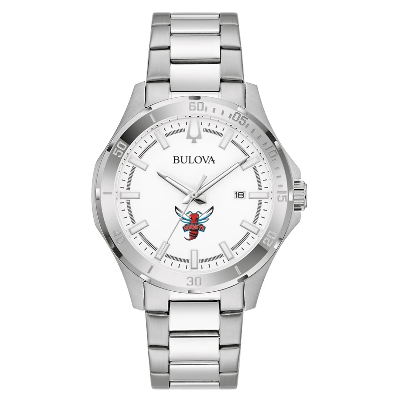 Men's Bulova Silver Delaware State Hornets Stainless Steel Classic Sport Watch