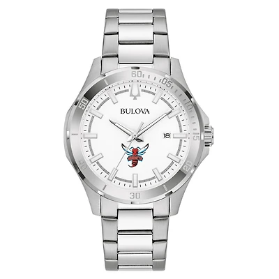Men's Bulova Silver Delaware State Hornets Stainless Steel Classic Sport Watch