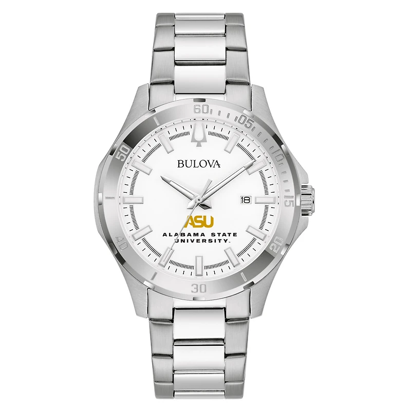 Men's Bulova Silver Alabama State Hornets Stainless Steel Classic Sport Watch