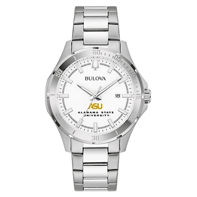 Men's Bulova Silver Alabama State Hornets Stainless Steel Classic Sport Watch