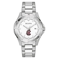 Men's Bulova Silver South Carolina Gamecocks Stainless Steel Classic Sport Watch