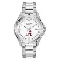 Men's Bulova Silver Alabama Crimson Tide Stainless Steel Classic Sport Watch