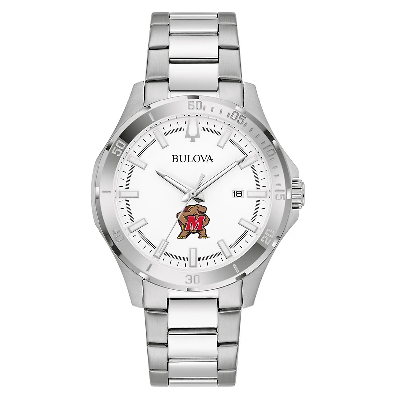 Men's Bulova Silver Maryland Terrapins Stainless Steel Classic Sport Watch
