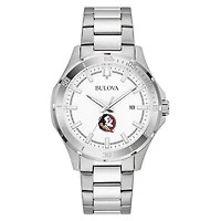Men's Bulova Silver Florida State Seminoles Stainless Steel Classic Sport Watch