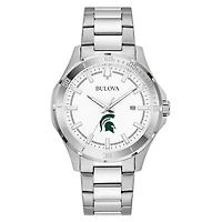 Men's Bulova Silver Michigan State Spartans Stainless Steel Classic Sport Watch
