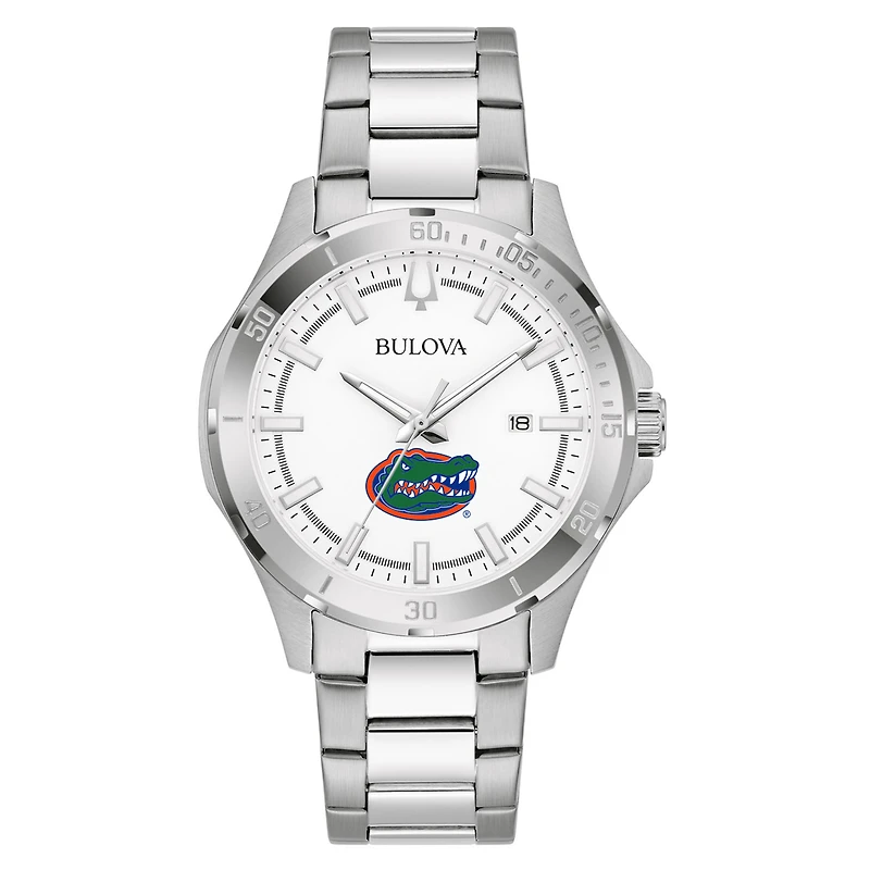 Men's Bulova Silver Florida Gators Stainless Steel Classic Sport Watch