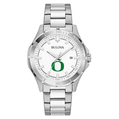 Men's Bulova Silver Oregon Ducks Stainless Steel Classic Sport Watch