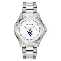 Men's Bulova Silver West Virginia Mountaineers Stainless Steel Classic Sport Watch