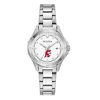 Women's Bulova Silver USC Trojans Stainless Steel Sport Classic Watch