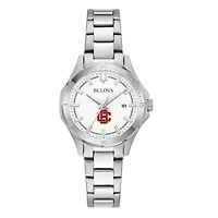 Women's Bulova Silver Bethune-Cookman Wildcats Stainless Steel Sport Classic Watch