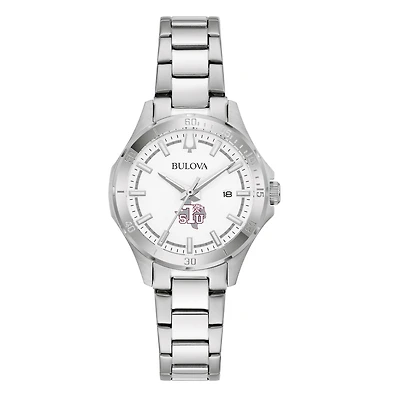 Women's Bulova Silver Texas Southern Tigers Stainless Steel Sport Classic Watch