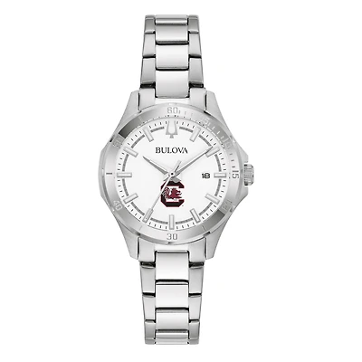 Women's Bulova Silver South Carolina Gamecocks Stainless Steel Sport Classic Watch