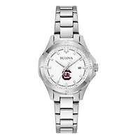 Women's Bulova Silver South Carolina Gamecocks Stainless Steel Sport Classic Watch