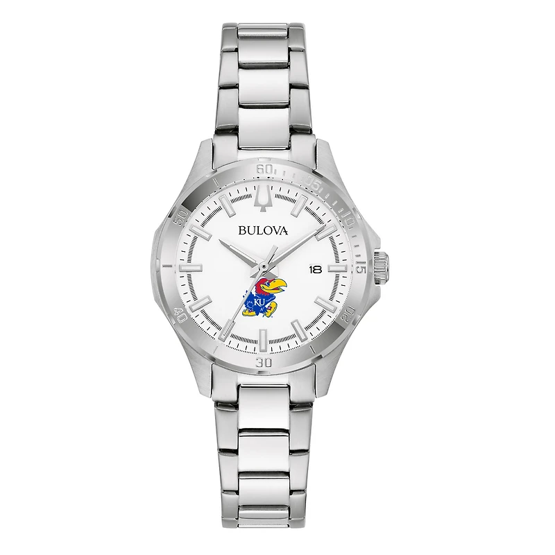 Women's Bulova Silver Kansas Jayhawks Stainless Steel Sport Classic Watch