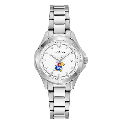 Women's Bulova Silver Kansas Jayhawks Stainless Steel Sport Classic Watch