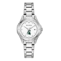 Women's Bulova Silver Michigan State Spartans Stainless Steel Sport Classic Watch