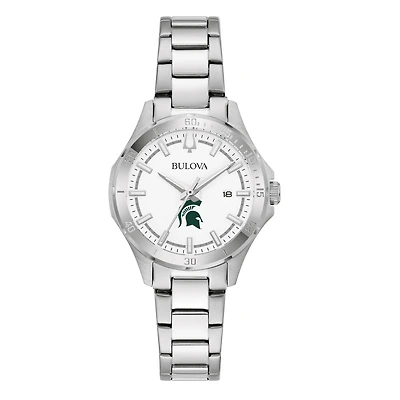 Women's Bulova Silver Michigan State Spartans Stainless Steel Sport Classic Watch