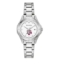 Women's Bulova Silver Texas A&M Aggies Stainless Steel Sport Classic Watch