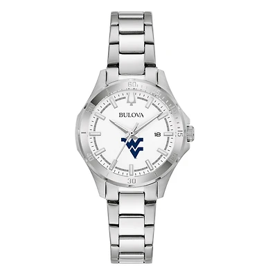 Women's Bulova Silver West Virginia Mountaineers Stainless Steel Sport Classic Watch