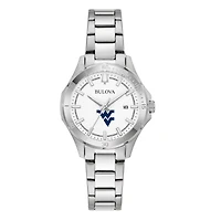 Women's Bulova Silver West Virginia Mountaineers Stainless Steel Sport Classic Watch