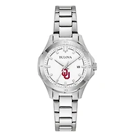 Women's Bulova Silver Oklahoma Sooners Stainless Steel Sport Classic Watch