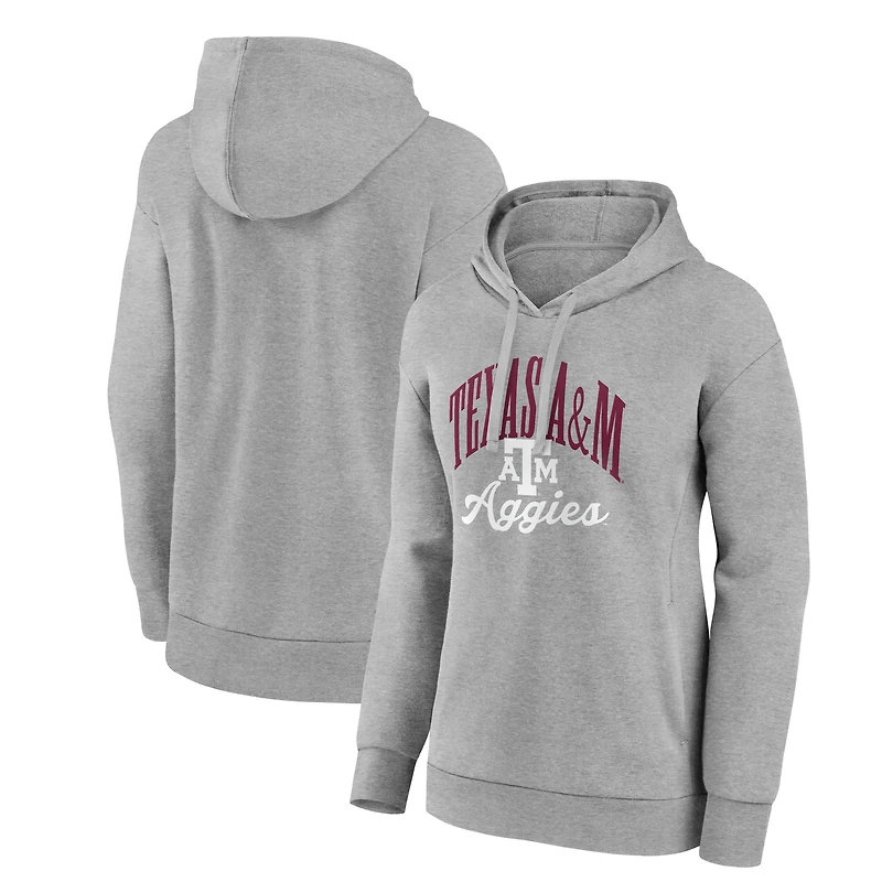Women's Gray Texas A&M Aggies Victory Script Pullover Hoodie