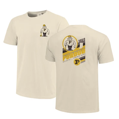 Men's  Cream Purdue Boilermakers Vault Vintage Logo Comfort Colors T-Shirt