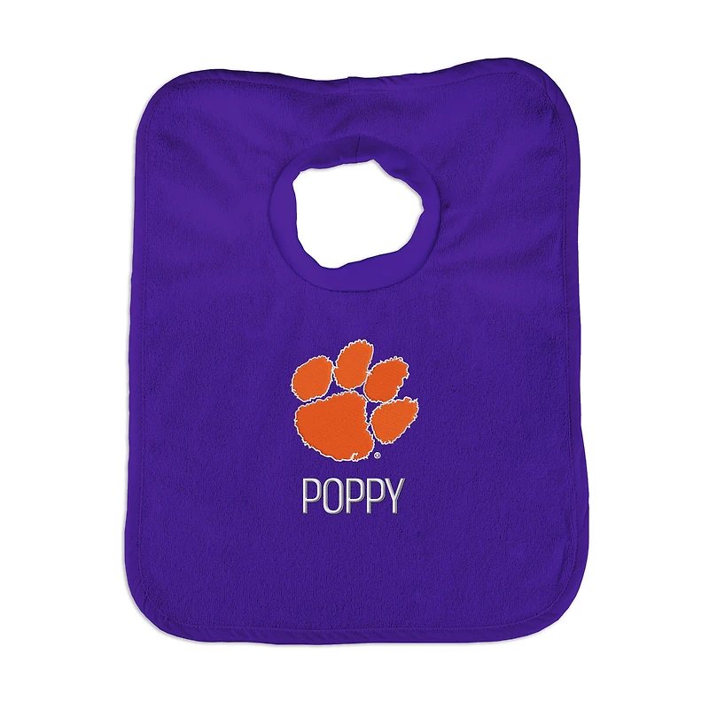 Newborn & Infant Purple Clemson Tigers Personalized Bib