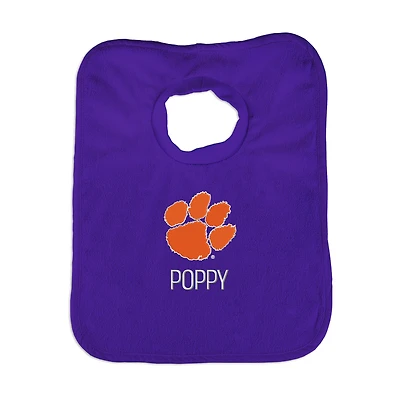 Newborn & Infant Purple Clemson Tigers Personalized Bib