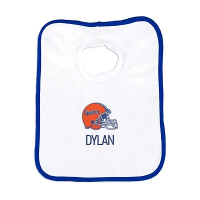 Newborn & Infant Royal Florida Gators Helmet Logo Personalized Bib