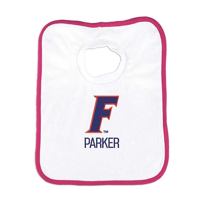 Newborn & Infant White/Orange Florida Gators Alternate Logo Personalized Bib