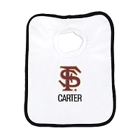 Newborn & Infant White Florida State Seminoles Alternate Logo Personalized Bib