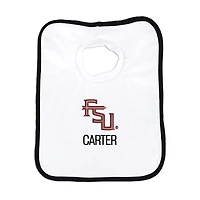 Newborn & Infant White Florida State Seminoles Secondary Logo Personalized Bib
