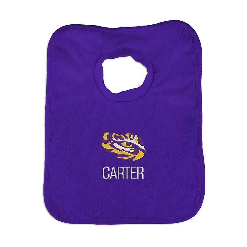 Newborn & Infant Purple LSU Tigers Secondary Logo Personalized Bib