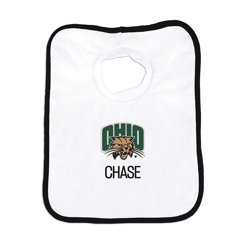 Newborn & Infant White Ohio Bobcats Personalized Bib
