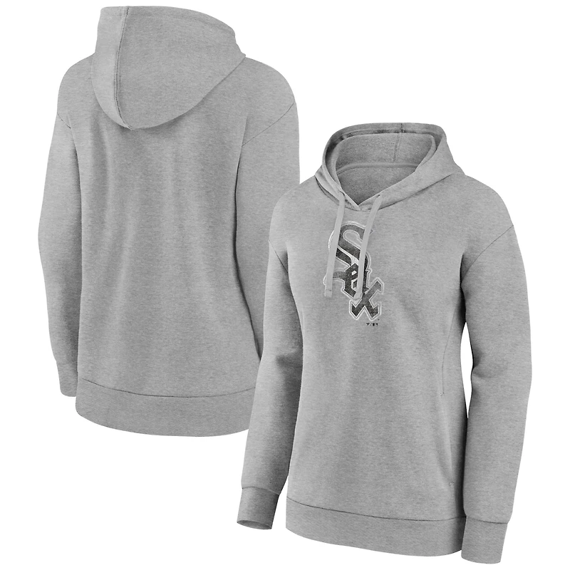 Women's Gray Chicago White Sox Distressed Team Pullover Hoodie