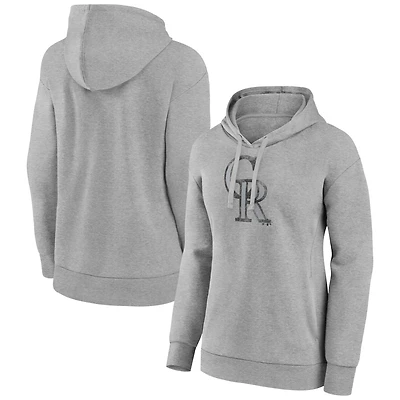 Women's Gray Colorado Rockies Distressed Team Pullover Hoodie