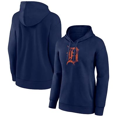 Women's Navy Detroit Tigers Distressed Team Pullover Hoodie