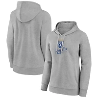 Women's Gray Kansas City Royals Distressed Team Pullover Hoodie