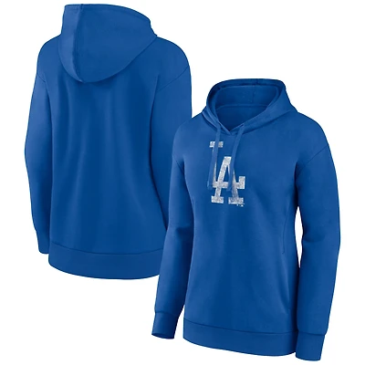Women's Royal Los Angeles Dodgers Distressed Team Pullover Hoodie