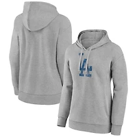 Women's Gray Los Angeles Dodgers Distressed Team Pullover Hoodie